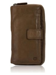 Bellicci Skórzany portfel "Greta" w kolorze jasnobrązowym - 18 x 9,5 x 3,5 cm rozmiar: onesize. Brązowe portfele damskie Bellicci, bez wzorów, z materiału. Za 100.99 zł.