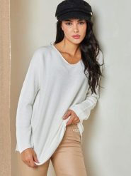 Plume Sweter "Jamina" w kolorze kremowym rozmiar: M. Brązowe swetry klasyczne damskie Plume, m, bez kołnierzyka. Za 143.22 zł.
