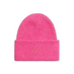 Czapka damska z miękkiej prążkowanej dzianiny Superdry. Czerwone czapki damskie Superdry, na zimę, bez wzorów, z dzianiny. Za 129.55 zł.