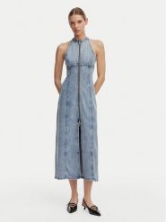 Armani Exchange Sukienka jeansowa XW002261 AF21338 MB001 Niebieski Regular Fit. Niebieskie sukienki damskie Armani Exchange, bez wzorów, z bawełny, bez ramiączek. Za 919.99 zł.