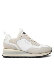 Pepe Jeans Sneakersy PLS60012 Biały. Białe obuwie sportowe damskie Pepe Jeans, z jeansu, bez zapięcia. W wyprzedaży za 259.99 zł.