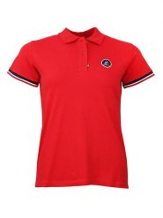 Peak Mountain Koszulka polo w kolorze czerwonym rozmiar: M. Czerwone bluzki damskie Peak Mountain, m, bez wzorów, bez kołnierzyka, bez ramiączek. Za 100.99 zł.