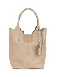 Pia Sassi Skórzany shopper bag "Monte Cimone" w kolorze beżowym - 28 x 35 x 17 cm rozmiar: onesize. Brązowe shopper bag Pia Sassi, z aplikacjami, z materiału, na ramię, bez dodatków. Za 259.13 zł.