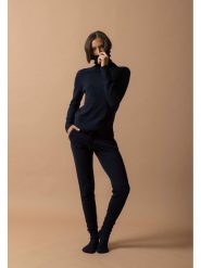 Perfect Cashmere Kaszmirowy golf w kolorze granatowym rozmiar: M. Niebieskie golfy damskie Perfect Cashmere, m, bez wzorów, z kaszmiru, bez ramiączek. Za 391.99 zł.