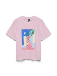 Vero Moda Koszulka w kolorze jasnoróżowym rozmiar: L. Różowe bluzki damskie Vero Moda, l, bez wzorów, z bawełny, bez kołnierzyka, bez ramiączek. Za 47.45 zł.