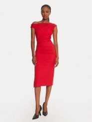 Rinascimento Sukienka koktajlowa CFC0125334003 Czerwony Slim Fit. Czerwone sukienki damskie Rinascimento, bez wzorów, z syntetyku, wizytowe, bez ramiączek. Za 519.99 zł.
