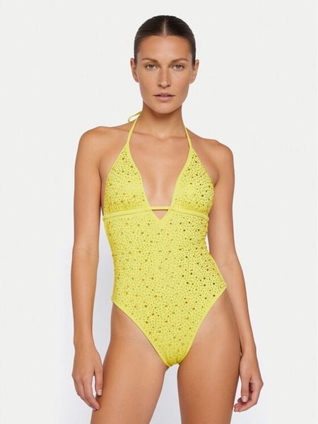 Guess Strój kąpielowy E6GJ36 MC040 Zielony. Zielone stroje jednoczęściowe Guess, z aplikacjami, z syntetyku. Za 471.99 zł.
