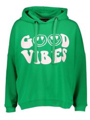 Miss goodlife Bluza "Good vibes" w kolorze zielonym rozmiar: L. Zielone bluzy damskie miss goodlife, l, bez wzorów, z bawełny, z kapturem. Za 184.46 zł.