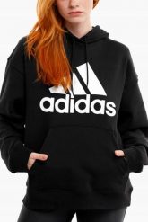 Bluza damska adidas Essentials Big Logo Oversized French Terry Hoodie. Czarne bluzy damskie Adidas, l, bez wzorów, z bawełny, z kapturem. Za 226.99 zł.