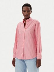 Tommy Jeans Koszula DW0DW20290 Różowy Regular Fit. Czerwone koszule damskie Tommy Jeans, m, bez wzorów, z bawełny, bez kołnierzyka, bez ramiączek. Za 239.99 zł.