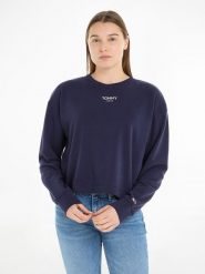 TOMMY JEANS Bluza w kolorze granatowym rozmiar: L. Niebieskie bluzy damskie Tommy Jeans, l, bez wzorów, z bawełny, bez kaptura. Za 131.74 zł.