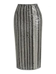 Milano Italy Spódnica w kolorze biało-czarnym z cekinami rozmiar: 42. Czarne spódnice damskie Milano Italy, bez wzorów, midi. Za 252.99 zł.