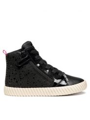 Geox Sneakersy J Mirroless J46MNA 0AU02 C9999 M Czarny. Czarne buty sportowe dziewczęce Geox, bez wzorów, ze skóry, bez zapięcia. Za 149.99 zł.