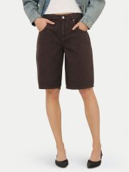 ONLY Bermudy Mate 15374734 Brązowy Loose Fit. Brązowe szorty damskie Only, bez wzorów, z bawełny. Za 189.99 zł.