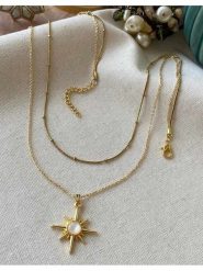 Luseera Pozłacany naszyjnik z zawieszką - dł. 55 cm rozmiar: onesize. Białe naszyjniki damskie Luseera, z perłą, pozłacane. Za 62.03 zł.