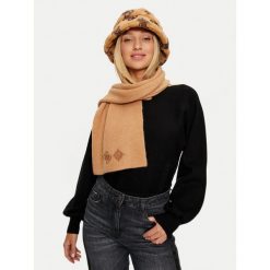Szal Guess. Brązowe szaliki damskie Guess, z aplikacjami. Za 269.99 zł.