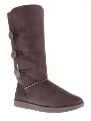 ISLAND BOOT Kozaki zimowe "Flora" w kolorze antracytowym rozmiar: 38. Czarne kozaki damskie Island Boot, na zimę, z materiału, bez obcasa, bez zapięcia. Za 140.53 zł.