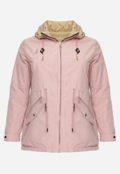 Różowo-Beżowa Przejściowa Kurtka Dwustronna o Kroju Parki z Pikowaniem Wewnątrz Zidelle. Czerwone kurtki damskie Born2be, l, bez wzorów, z jeansu, z kapturem. Za 99.99 zł.