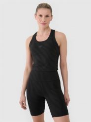 4F Crop top treningowy szybkoschnący damski - czarny XS. Czarne koszulki sportowe damskie 4F, xl, bez wzorów, z dzianiny, bez ramiączek, na fitness i siłownię. W wyprzedaży za 59.99 zł.