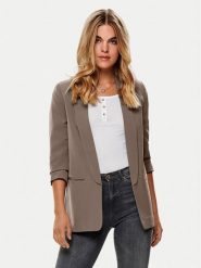 ONLY Marynarka Elly 15197451 Brązowy Regular Fit. Brązowe marynarki i żakiety damskie Only, bez wzorów, z syntetyku. Za 229.99 zł.
