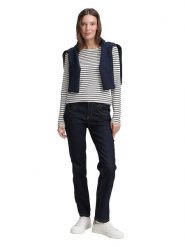 Tom Tailor Koszulka w kolorze kremowym rozmiar: XL. Brązowe bluzki damskie Tom Tailor, xl, bez wzorów, z bawełny, bez kołnierzyka, bez ramiączek. Za 52.67 zł.