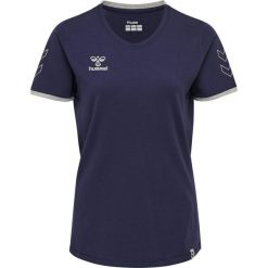 Koszulka bawełniana hummel CIMA T-SHIRT damska. Niebieskie bluzki damskie Hummel, xl, bez wzorów, z bawełny, bez kołnierzyka. Za 95.99 zł.