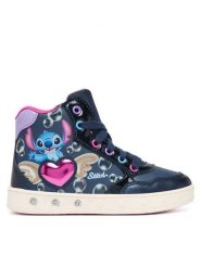 Geox Sneakersy J Skylin Girl J668WE 054AJ C4268 S Granatowy. Niebieskie buty sportowe dziewczęce Geox, ze skóry, bez zapięcia. Za 339.99 zł.