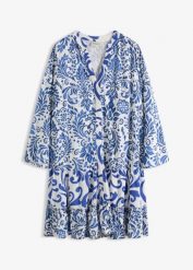 Sukienka plażowa z lejącej wiskozy. Białe sukienki damskie bonprix, bez wzorów, z wiskozy, bez ramiączek. Za 137.99 zł.