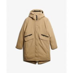 Parka dla kobiet Superdry City Fishtail. Brązowe parki damskie Superdry, na zimę, bez kaptura. Za 756.10 zł.