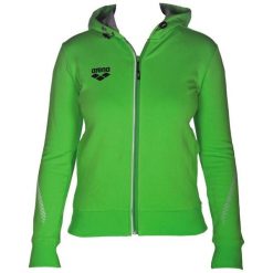 Bluza damska Arena Team Line Hooded Jacket z kapturem. Zielone bluzy damskie Arena, xs, bez wzorów, z bawełny, z kapturem. Za 131.98 zł.
