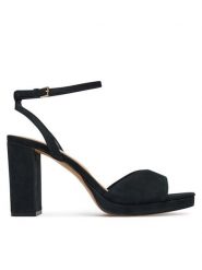 Aldo Sandały Gracious 13966706 Czarny. Czarne sandały damskie ALDO, bez wzorów, z nubiku, bez obcasa, na słupku, bez zapięcia. Za 419.99 zł.