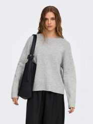 ONLY Sweter w kolorze szarym rozmiar: M. Szare swetry klasyczne damskie Only, m, z wełny, bez kołnierzyka. Za 77.95 zł.