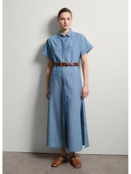 STEFANEL Sukienka w kolorze błękitnym rozmiar: L. Niebieskie sukienki damskie Stefanel, bez wzorów, z bawełny, bez ramiączek. Za 260.99 zł.