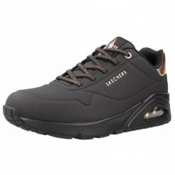 Tenisówki Skechers Model Shimmer Away Kolor Czarny. Czarne obuwie sportowe damskie Skechers, z gumy, bez zapięcia, tenisowe. Za 369.99 zł.