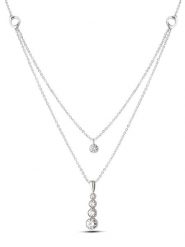 Atelier MIU Naszyjnik z zawieszką - dł. 45 cm rozmiar: onesize. Szare naszyjniki damskie atelier MIU, z cyrkonią, srebrne. Za 34.99 zł.