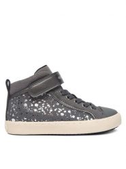 Geox Sneakersy J Kalispera J744GI 0DHAJ C9017 S Szary. Szare buty sportowe dziewczęce Geox, bez wzorów, z materiału, bez zapięcia. Za 189.99 zł.