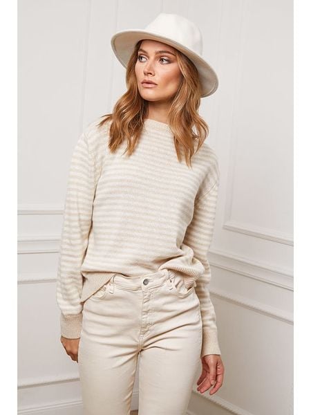 So Cachemire Sweter "Dweg" w kolorze beżowym rozmiar: M. Brązowe swetry klasyczne damskie So Cachemire, m, z kaszmiru, bez kołnierzyka. Za 218.57 zł.