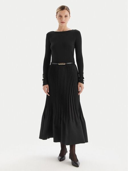 Fracomina Sukienka dzianinowa FS25WD2003W411F9 Czarny Slim Fit. Czarne sukienki damskie Fracomina, bez wzorów, z dzianiny, bez ramiączek. Za 519.99 zł.