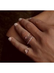 Les Petites Précieuses Pozłacany pierścionek z kamieniami szlachetnymi rozmiar: 58. Różowe pierścionki damskie Les Petites Précieuses, z cyrkonią, pozłacane. Za 113.99 zł.