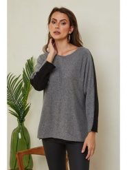 Joséfine Sweter "Dorog" w kolorze szaro-czarnym rozmiar: M. Czarne swetry klasyczne damskie Joséfine, m, z kaszmiru, bez kołnierzyka. Za 195.99 zł.