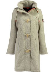 Geographical Norway Płaszcz polarowy "Tantastique" w kolorze szarym rozmiar: S. Szare płaszcze damskie Geographical Norway, s, z aplikacjami, z polaru, bez kaptura. Za 282.45 zł.