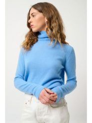 AUTHENTIC CASHMERE Kaszmirowy sweter "Bise" w kolorze błękitnym rozmiar: M. Niebieskie golfy damskie AUTHENTIC CASHMERE, m, bez wzorów, z kaszmiru, bez ramiączek. Za 341.79 zł.