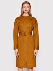 Victoria Victoria Beckham Sukienka codzienna 1122WDR003327C Brązowy Regular Fit. Brązowe sukienki damskie Victoria Victoria Beckham, bez wzorów, z bawełny, bez ramiączek. Za 2,079.00 zł.