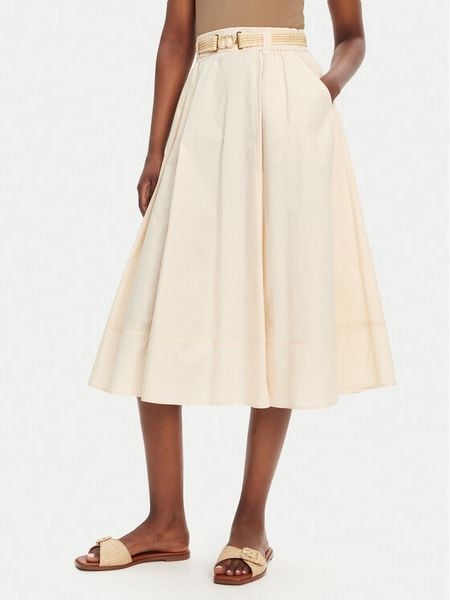TWINSET Spódnica trapezowa 251TT202J Écru Regular Fit. Spódnice damskie Twinset, bez wzorów, z bawełny. Za 489.99 zł.