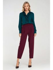 Nife Spodnie w kolorze czerwonym rozmiar: 38. Czerwone spodnie materiałowe damskie Nife, bez wzorów, z materiału. Za 182.72 zł.