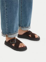 G-Star Raw Klapki CEO-WI16-MARS-02 Brązowy ciemny. Brązowe klapki damskie G-Star, bez wzorów, ze skóry, bez obcasa, bez zapięcia. Za 133.99 zł.