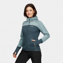 Bluza damska elastyczna Alpinus UBA. Niebieskie bluzy damskie Alpinus, xl, bez wzorów, z elastanu, z kapturem. Za 279.00 zł.