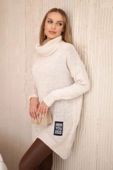 Sweter z golfem beżowy. Brązowe golfy damskie KESI, l, z elastanu, bez kołnierzyka, plus size. Za 175.65 zł.