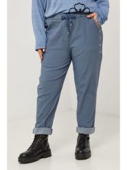 Curvy Lady Spodnie w kolorze niebieskim rozmiar: 40/42. Niebieskie spodnie materiałowe damskie Curvy Lady, bez wzorów, z bawełny. Za 100.99 zł.