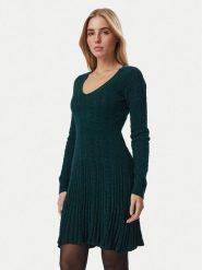 Guess Sukienka dzianinowa W6BK31 Z1443 Zielony ciemny Regular Fit. Zielone sukienki damskie Guess, z aplikacjami, z dzianiny, bez ramiączek. Za 524.99 zł.